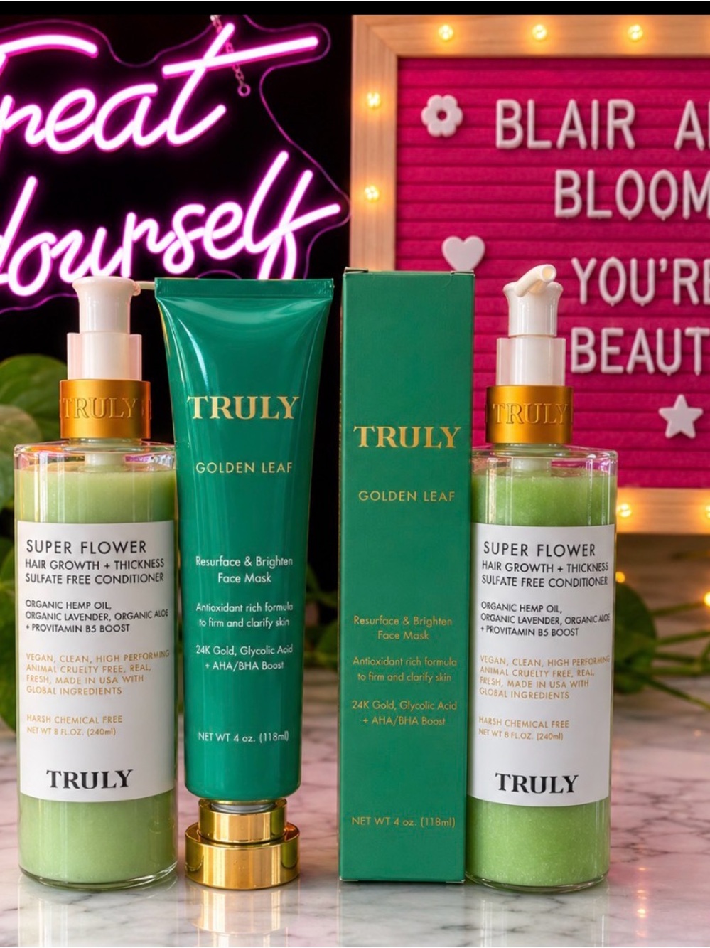 Truly Beauty Super Flower Hair Growth x2 & 1 Golden Leaf Face Mask Discontinued